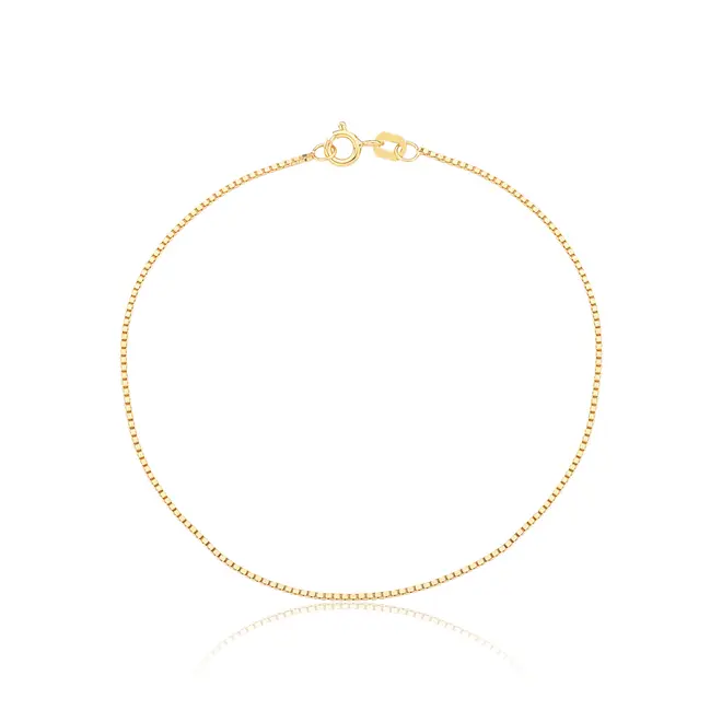 Pulseira malha Veneziana ouro 18k polida 18CM 1