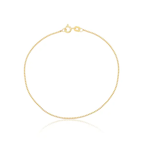 Pulseira malha Veneziana ouro 18k polida 18CM