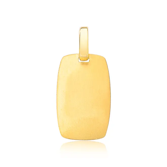 Pingente placa retangular ouro 18k fosca 1