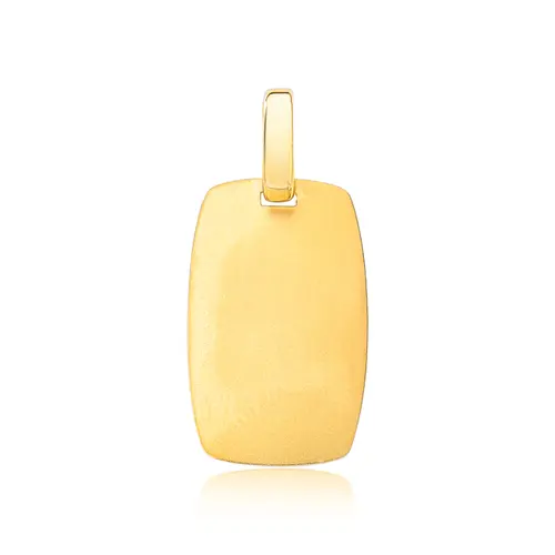 Pingente placa retangular ouro 18k fosca