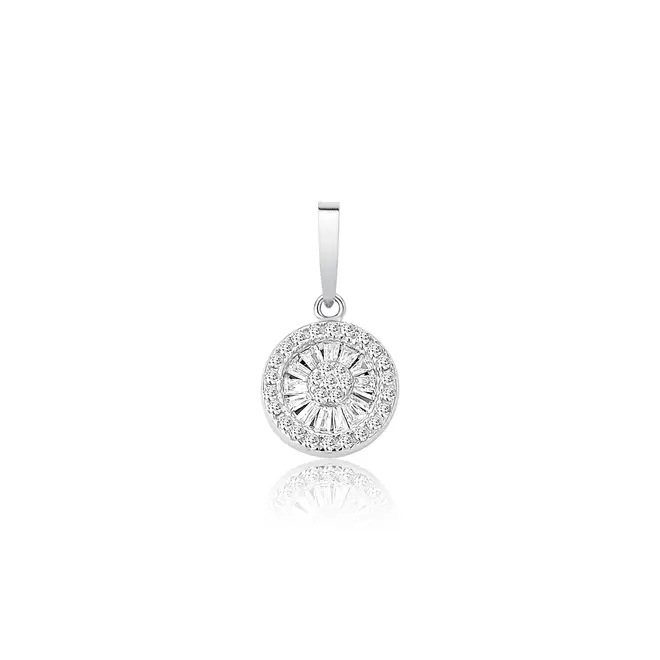 Pingente pizza ouro branco 18k cravejado de 21,3pts de Diamantes 1