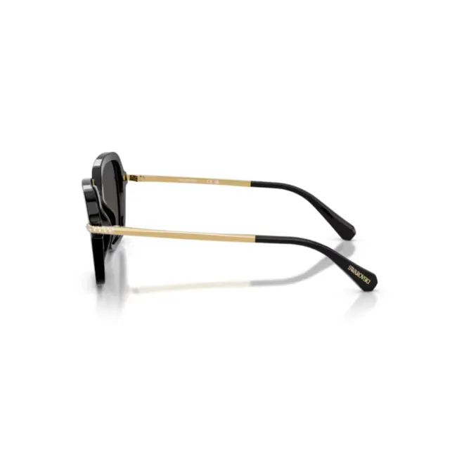 Óculos de Sol Swarovski 0SK6040 10018750 Acetato Preto com lentes na cor Cinza 3