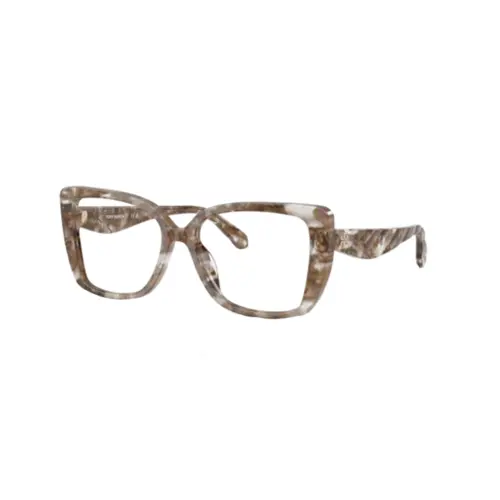 Óculos de Grau Tory Burch 0TY2156U 2026 53 Acetato Marrom Mesclado e Transparente