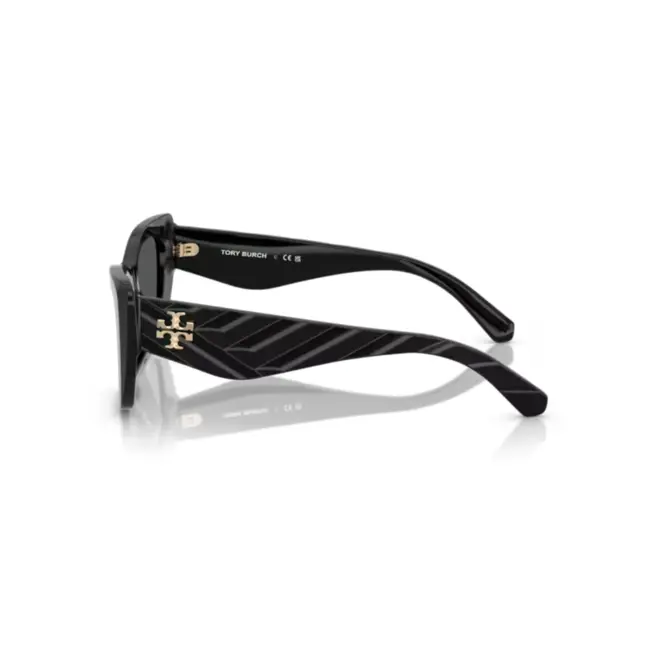 Óculos de Sol Tory Burch 0TY7216U 17098752 Acetato Preto com lentes na cor Cinza 3
