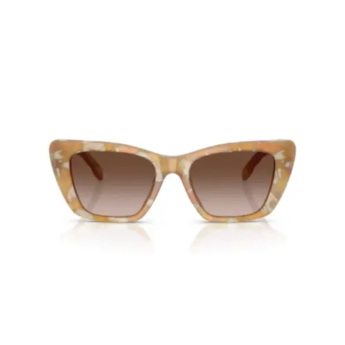 Óculos de Sol Tory Burch 0TY7216U 19491352 Acetato Laranja Mesclado com lentes na cor Marrom Degradê