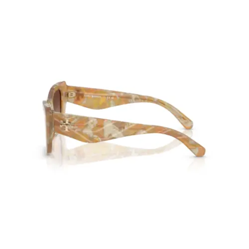 Óculos de Sol Tory Burch 0TY7216U 19491352 Acetato Laranja Mesclado com lentes na cor Marrom Degradê