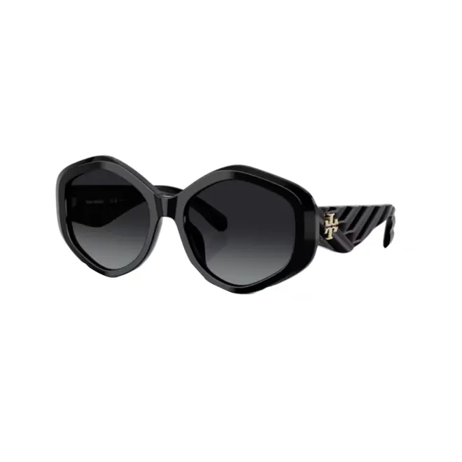 Óculos de Sol Tory Burch 0TY7217U 1709T355 Acetato Preto com lentes na cor Cinza Polarizado Degradê 1