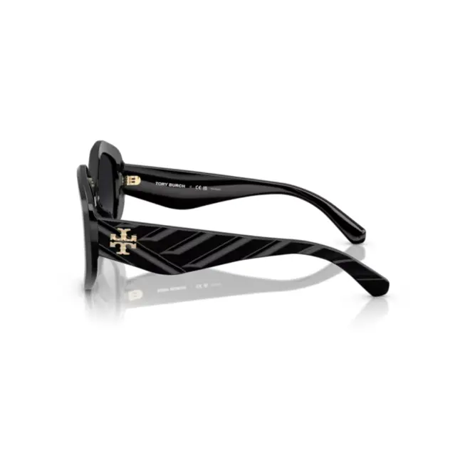 Óculos de Sol Tory Burch 0TY7217U 1709T355 Acetato Preto com lentes na cor Cinza Polarizado Degradê 3