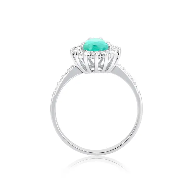Anel gota de Esmeralda ouro branco 18k com Diamantes Coleção High Alta Joalheria 2