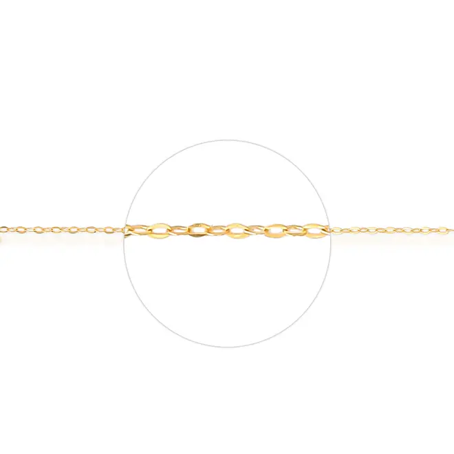 Corrente malha Americana ouro 18k polida 50CM 3
