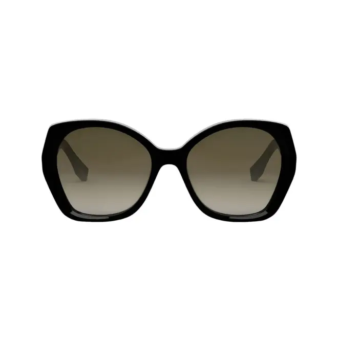 Óculos de Sol Fendi FE40112I_5701F Acetato Preto com  lentes na cor Castanho Degradê 2