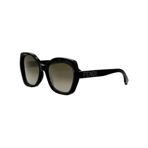 Óculos de Sol Fendi FE40112I_5701F Acetato Preto com  lentes na cor Castanho Degradê