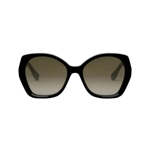 Óculos de Sol Fendi FE40112I_5701F Acetato Preto com  lentes na cor Castanho Degradê