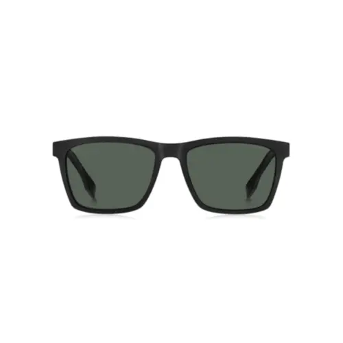 Óculos de Grau Hugo BOSS 1576/CS WR7 56UC S Acetato Preto Mesclado com lentes do Clip-On na cor Verde Polarizado