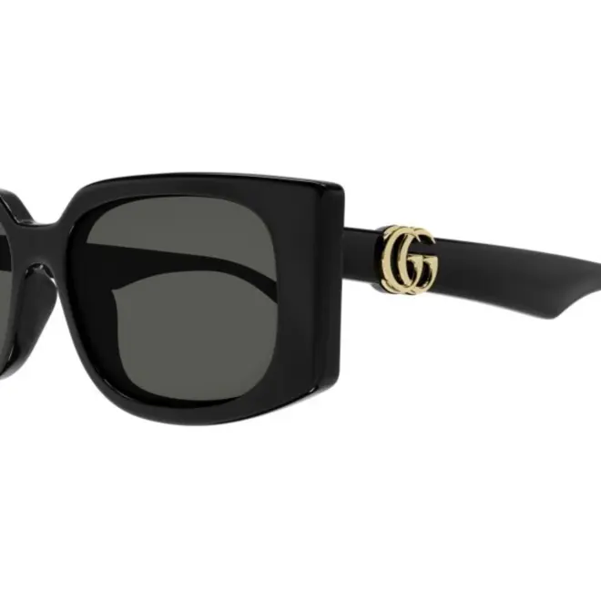 Óculos de Sol Gucci GG1534S-001 55 Acetato Preto com lentes na cor Fumê 2
