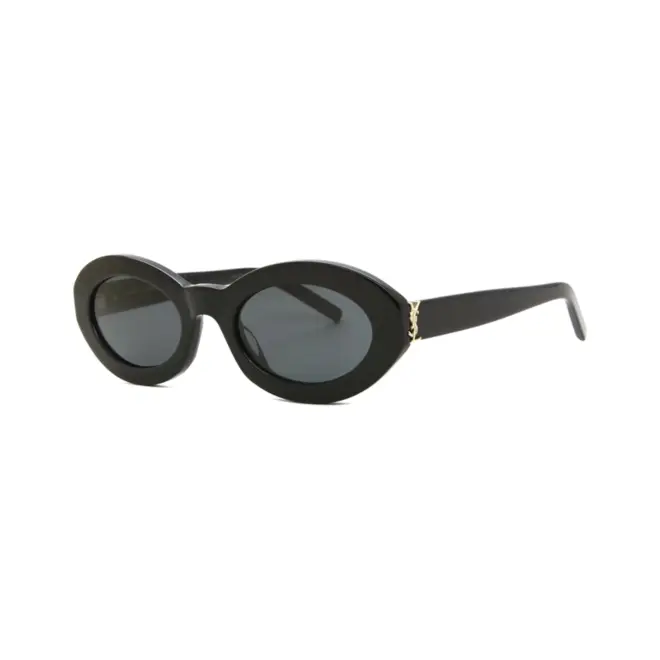 Óculos de Sol Saint Laurent SL M136-001 52 Acetato Preto com lentes na cor Cinza 1