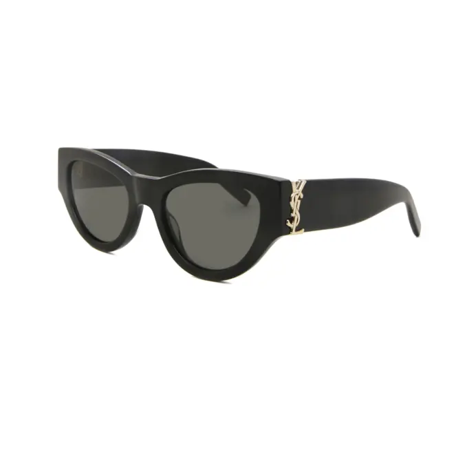Óculos de Sol Saint Laurent SL M94-001 53 Acetato Preto com lentes na cor Cinza 1
