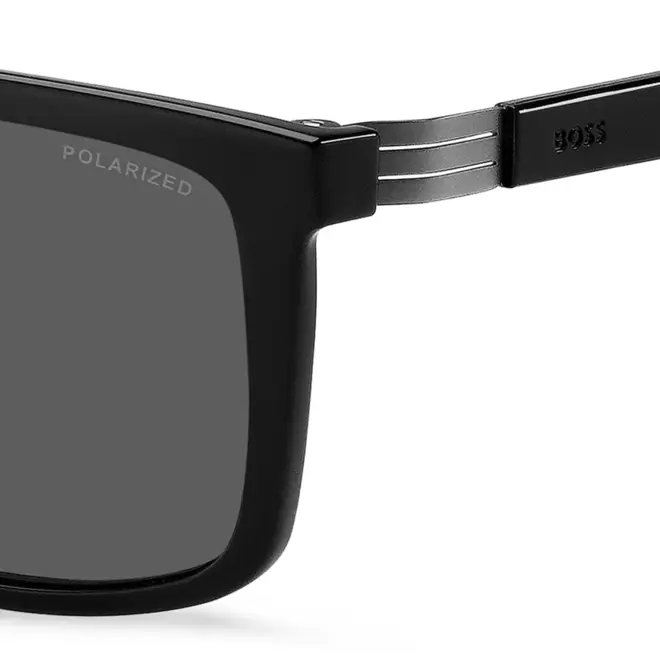 Óculos de Sol Hugo BOSS 1699/S 807 56M9 S Poliamida Preto com lentes na cor Cinza Polarizado 4