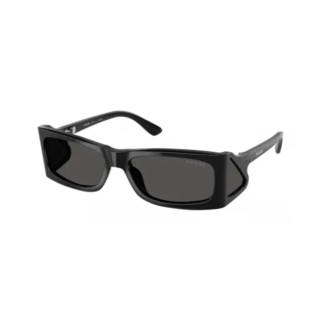 Óculos de Sol Prada 0PR B03S 1AB5S056 Acetato Preto com lentes na cor Cinza 1