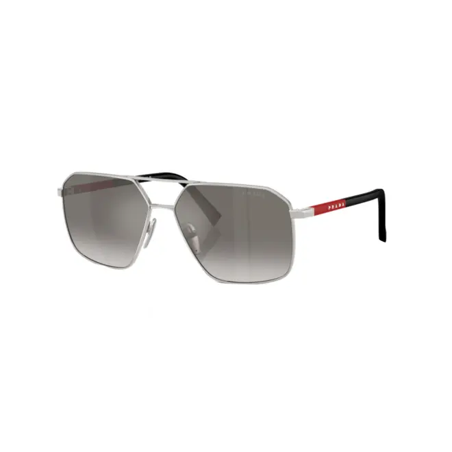 Óculos de Sol Prada Linea Rossa 0PS A50S 1BC02M60 Metal Prateado com lentes na cor Cinza Espelhado 1
