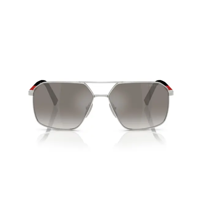 Óculos de Sol Prada Linea Rossa 0PS A50S 1BC02M60 Metal Prateado com lentes na cor Cinza Espelhado 2