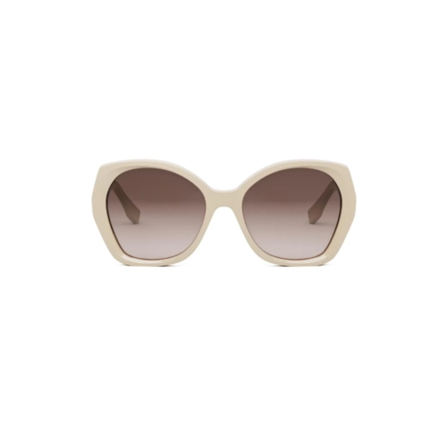 Óculos de Sol Fendi FE40112I_5757F Acetato Nude com lentes na cor Marrom Degradê