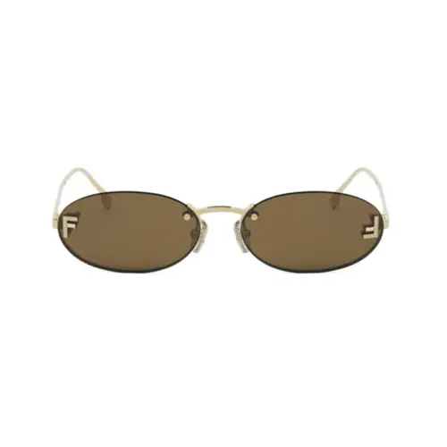 Óculos de Sol Fendi FE4075US_5430J Metal Dourado com lentes na cor Marrom