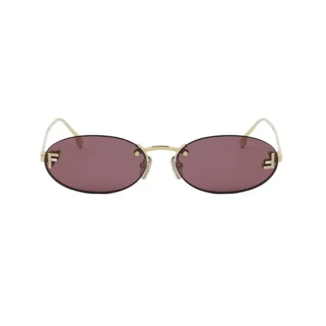 Óculos de Sol Fendi FE4075US_5430Y Metal Dourado com lentes na cor Rosa 2