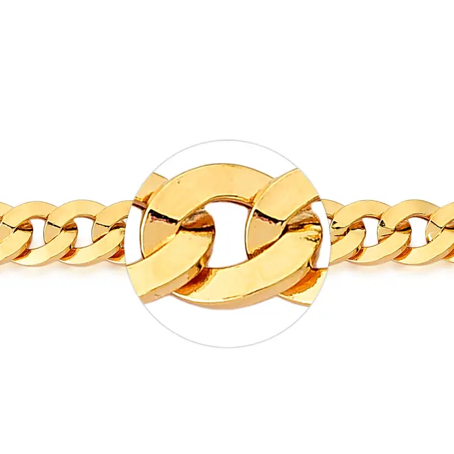 Corrente elo Groumet Choker ouro 18k fecho mosquetão 38CM 3