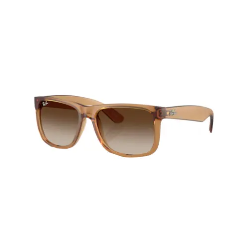 Óculos de Sol Ray-Ban Justin 0RB4165 68141355 Nylon Marrom Fosco com lentes na cor Marrom Degradê