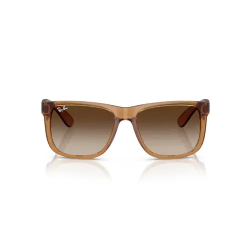 Óculos de Sol Ray-Ban Justin 0RB4165 68141355 Nylon Marrom Fosco com lentes na cor Marrom Degradê