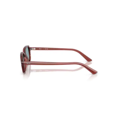 Óculos de Sol Ray-Ban Zuri 0RB4455 68098052 Acetato Vermelho Escuro com lentes na cor Azul