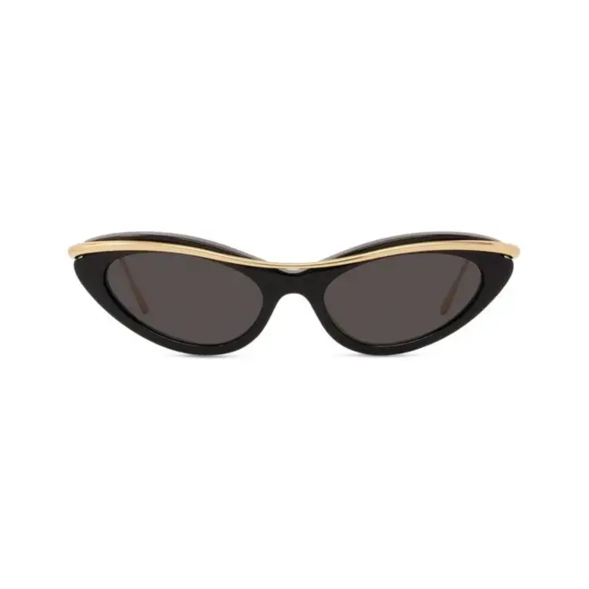 Óculos de Sol Loewe LW40166I_5101A Acetato Preto e Dourado com lentes na cor Fumê 2