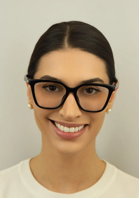 Óculos de Grau Emporio Armani 0EA4254U 50171W54 Acetato Preto com Clip-On na cor Cinza Degradê 2