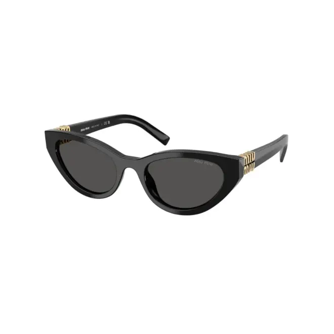 Óculos de Sol Miu Miu 0MU A04S 16K08Z54 Acetato Preto com lentes na cor Cinza 1