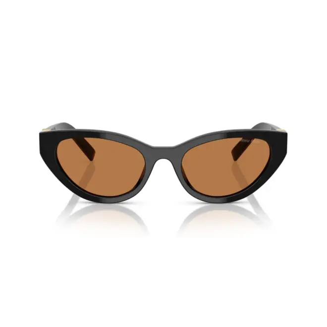 Óculos de Sol Miu Miu 0MU A04S 16K10I54 Acetato Preto com lentes na cor Marrom 2