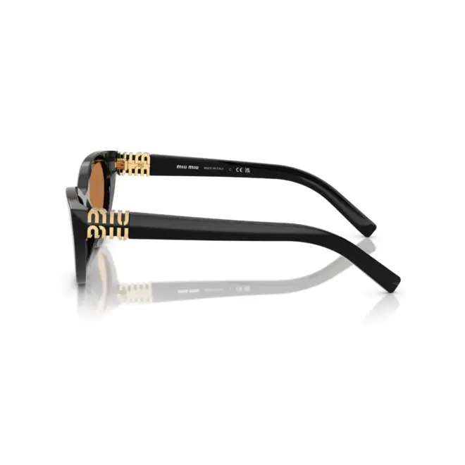 Óculos de Sol Miu Miu 0MU A04S 16K10I54 Acetato Preto com lentes na cor Marrom 4