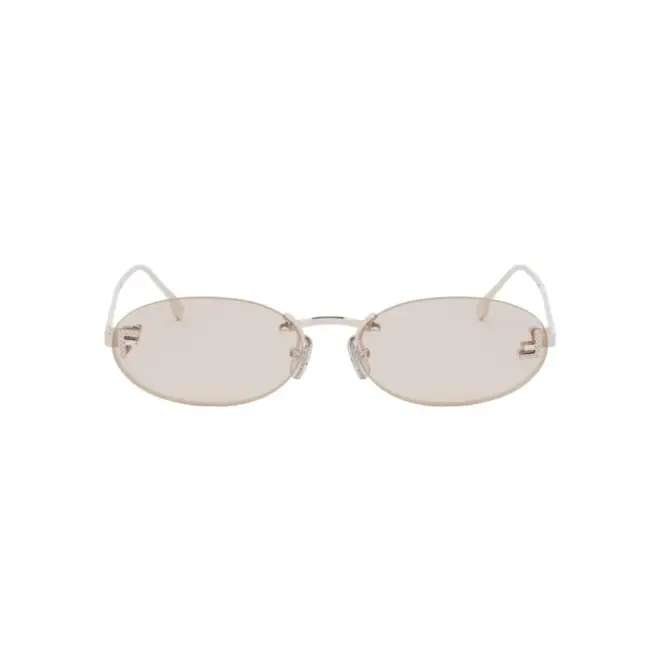 Óculos de Sol Fendi FE4075US_5428Y Metal Dourado com lentes na cor Marrom Claro 2