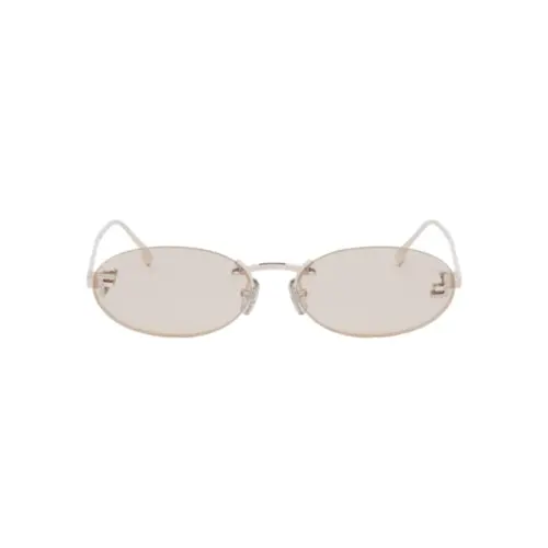 Óculos de Sol Fendi FE4075US_5428Y Metal Dourado com lentes na cor Marrom Claro