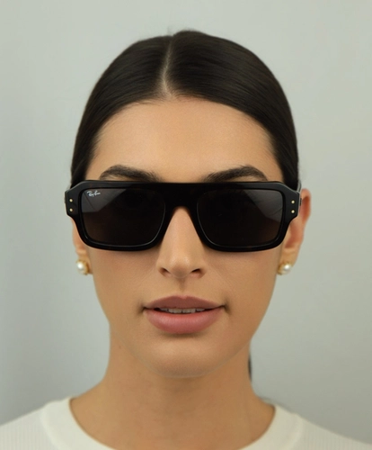 Óculos de Sol Ray-Ban Lukas 0RB4454 1359B156 Acetato Marrom Mesclado com lentes na cor Cinza