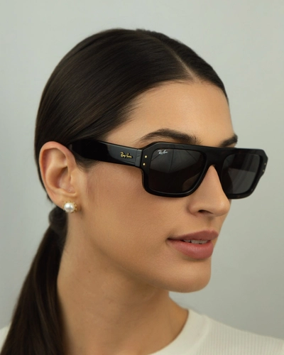 Óculos de Sol Ray-Ban Lukas 0RB4454 1359B156 Acetato Marrom Mesclado com lentes na cor Cinza