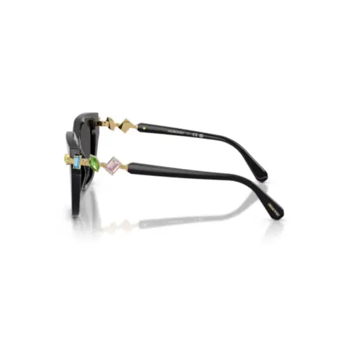 Óculos de Sol Swarovski 0SK6041 10018753 Acetato Preto com lentes na cor Cinza