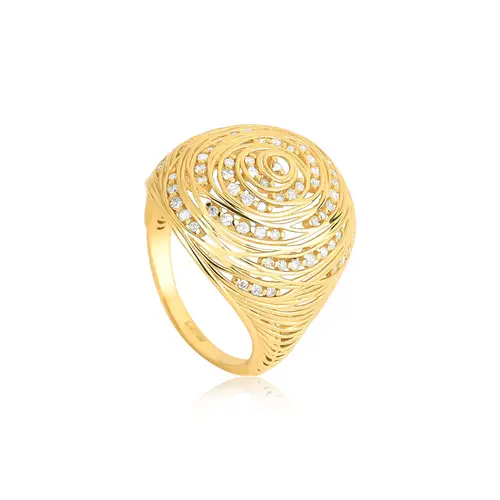 Anel Nido Diamonds ninho esférico de fios em ouro 18k com 37,3pts de Diamantes