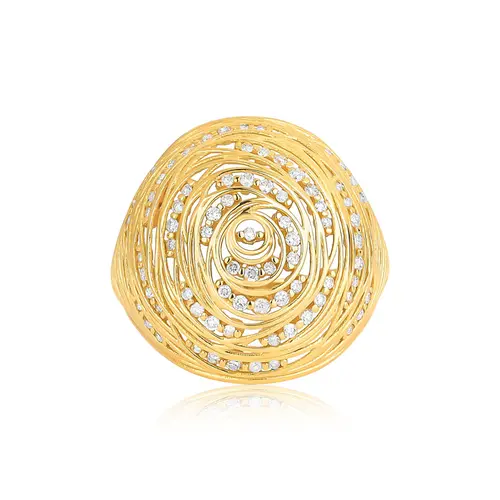 Anel Nido Diamonds ninho esférico de fios em ouro 18k com 37,3pts de Diamantes