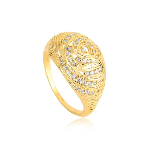 Anel Nido Diamonds ninho oval de fios em ouro 18k com 34,3pts de Diamantes