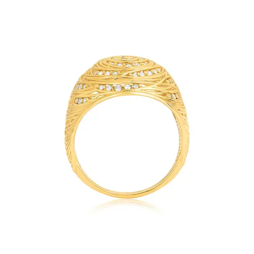 Anel Nido Diamonds ninho oval de fios em ouro 18k com 34,3pts de Diamantes