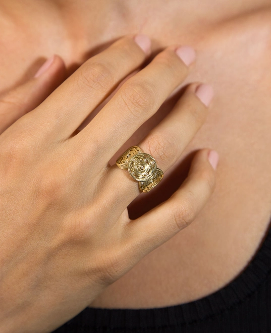 Anel Nido Diamonds ninho triplo fios de ouro 18k com 8pts de Diamantes 4