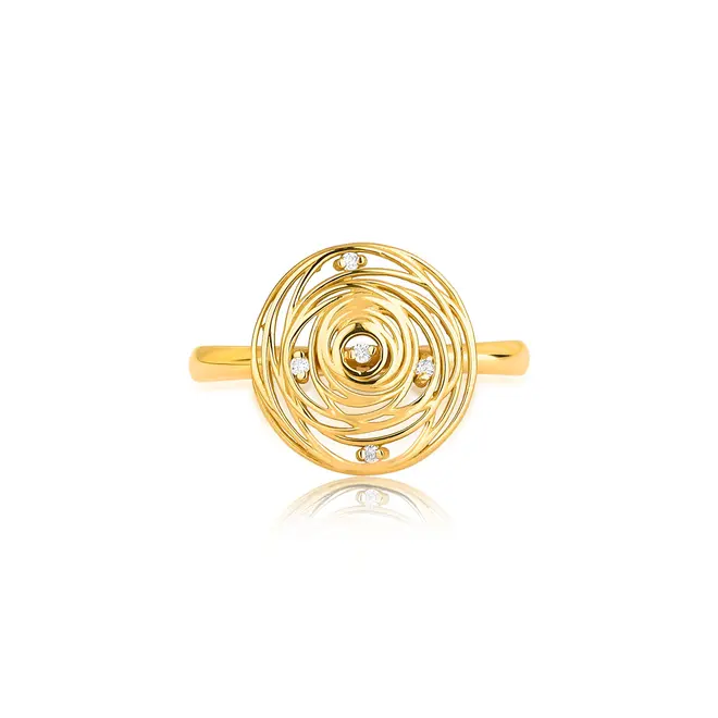 Anel Nido Diamonds redondo fios ouro 18k ninho com 2,5pts de Diamantes 3