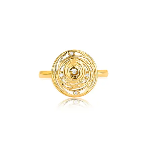 Anel Nido Diamonds redondo fios ouro 18k ninho com 2,5pts de Diamantes
