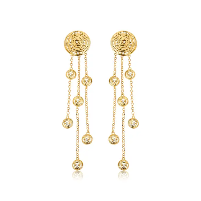 Brinco Nido Diamonds pingente 3 correntes ouro 18k ninhos fios que envolvem Diamantes 1